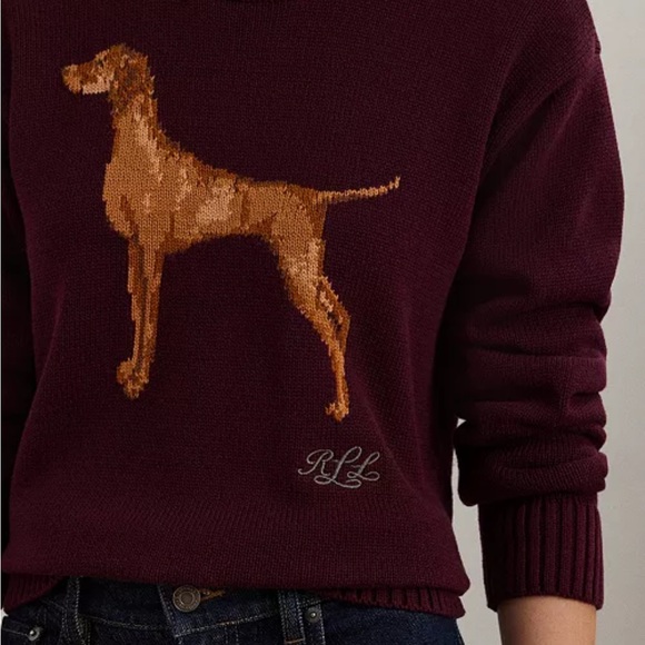 Ralph Lauren Intarsia-Knit Vizsla Cotton Sweater - Picture 6 of 6